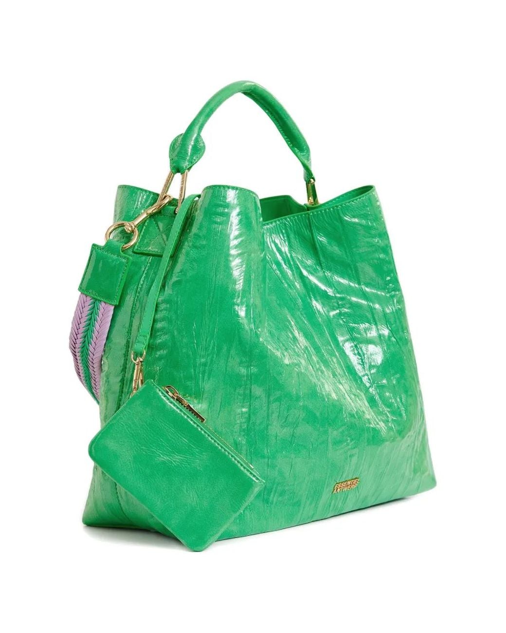 Bolso shopper con placa del logo Essentiel Antwerp de color Green