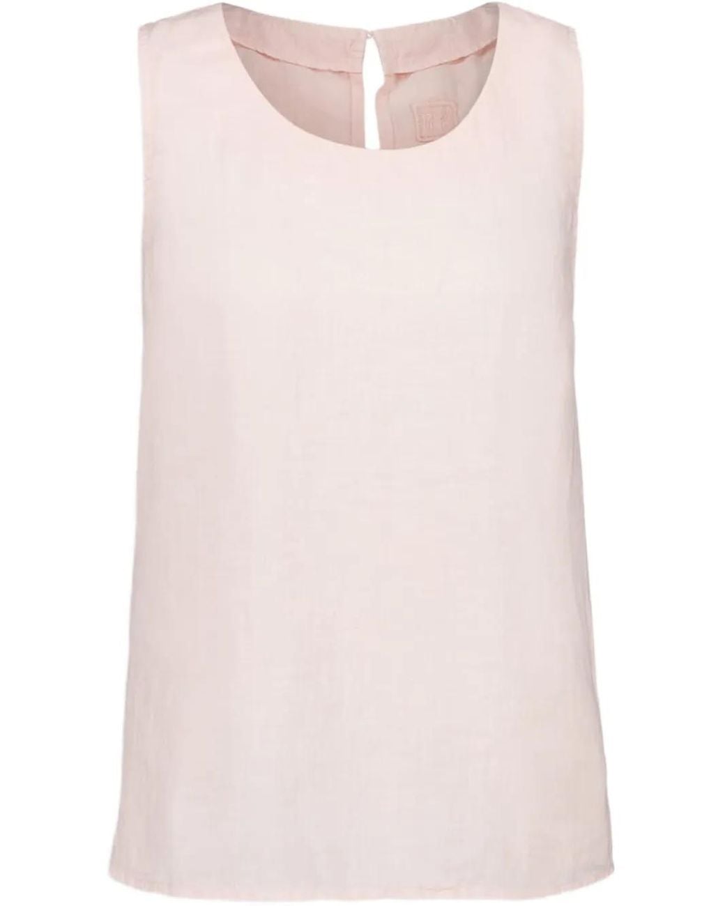 120% Lino Pink Sleeveless Linen Top