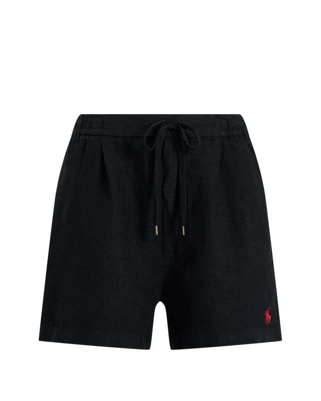 Polo Ralph Lauren Black Logo-Embroidered Drawstring Shorts