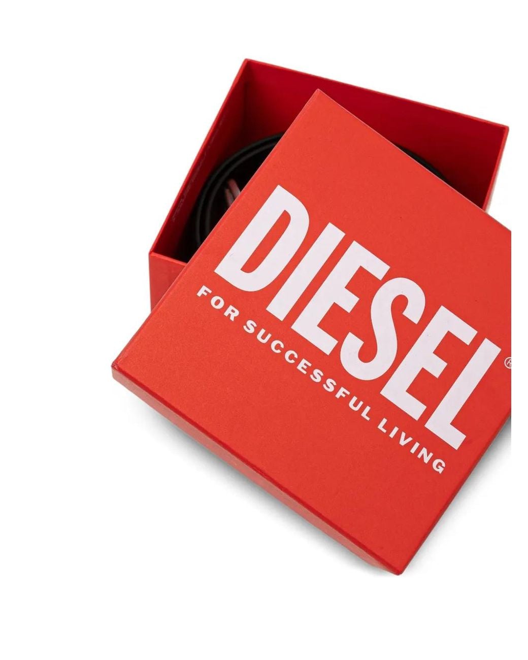 DIESEL Black 3.9Cm Reversible Leather Belt for men