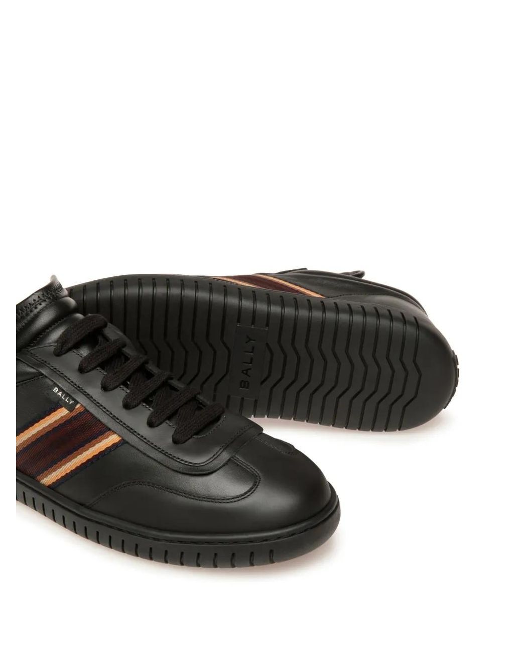 Bally Black Parrel Stripe-Detailing Sneakers for men