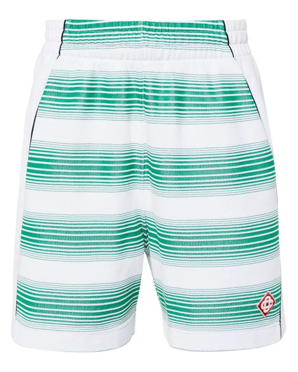 Casablanca Green Striped Jacquard Track Shorts for men