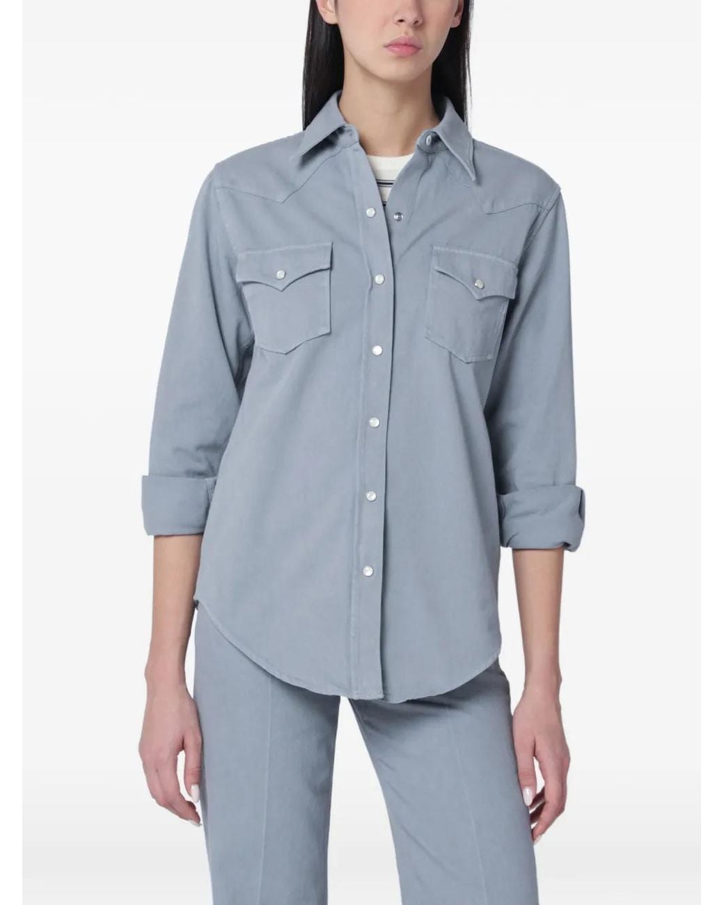 Camisa Estilo Western A.P.C. de color Blue