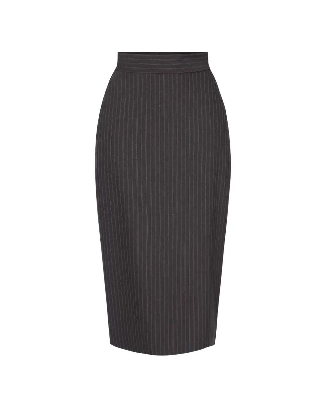 Elisabetta Franchi Gray Pinstriped Skirt