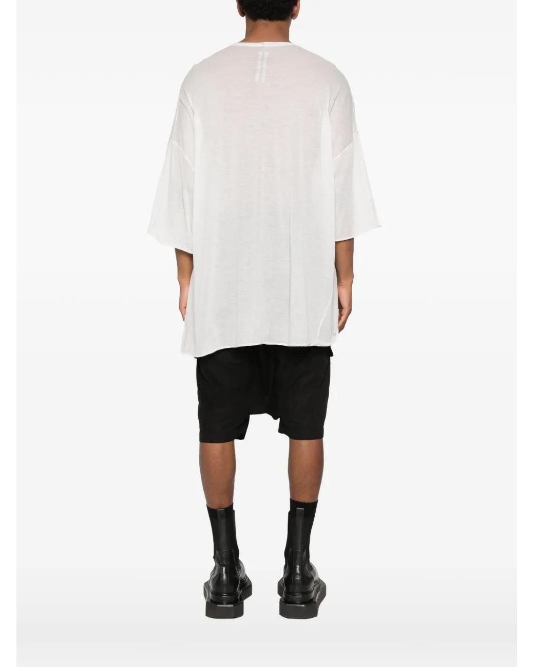 Rick Owens White T-Shirt V Tommy À Col V for men