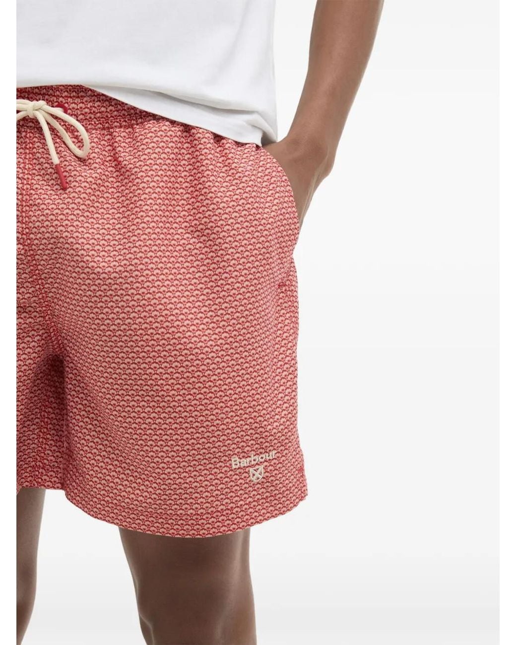 Barbour Pink Short De Bain Shell À Imprimé Géométrique Et Lien De Resserrage for men