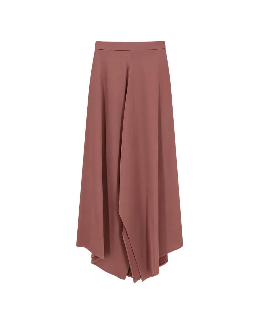 Alysi Brown Asymmetric Midi Skirt