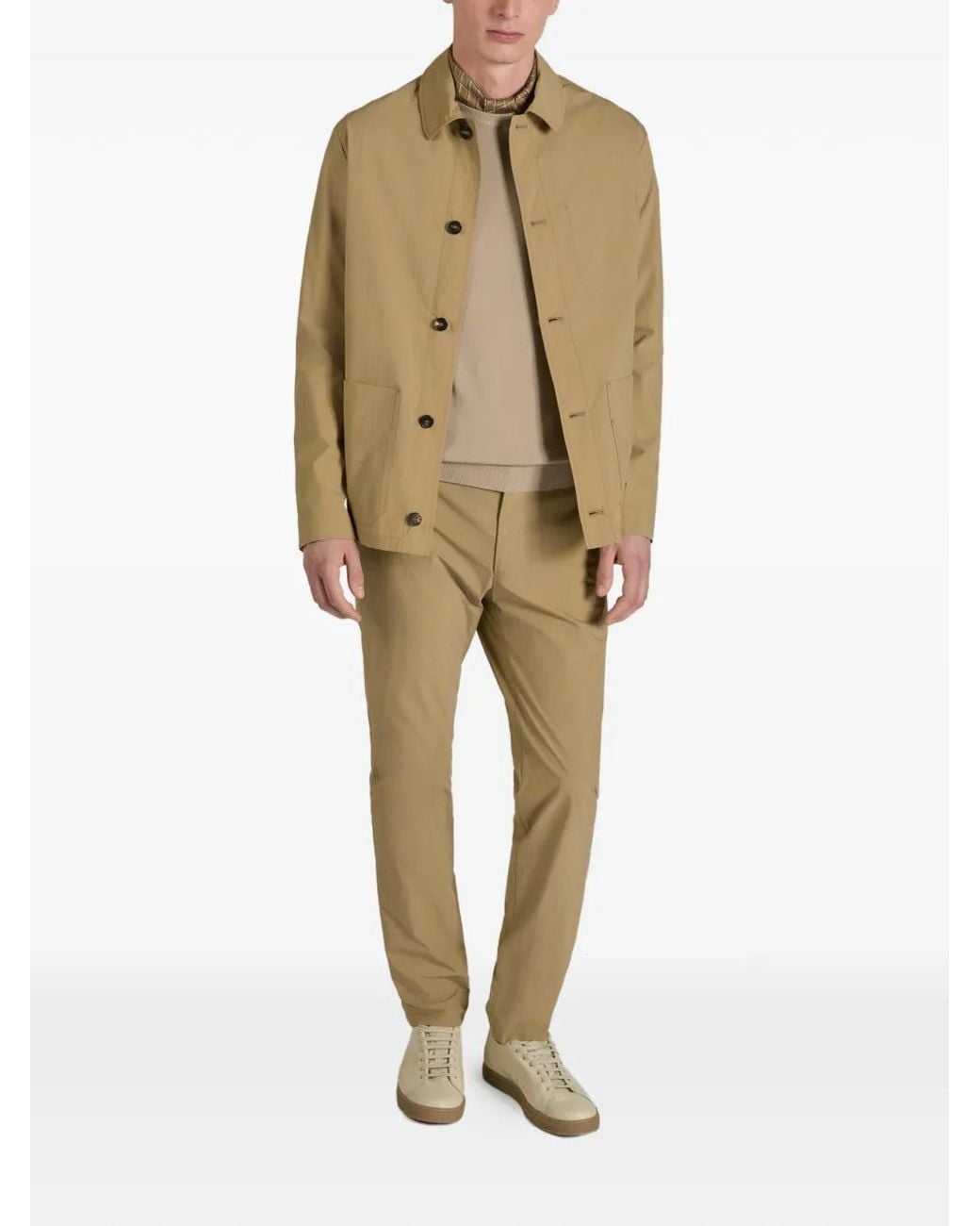 Incotex Natural Teknotela Buttoned Jacket for men