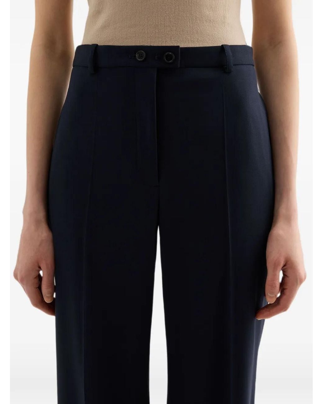 Jil Sander Blue Wool Cady Trousers