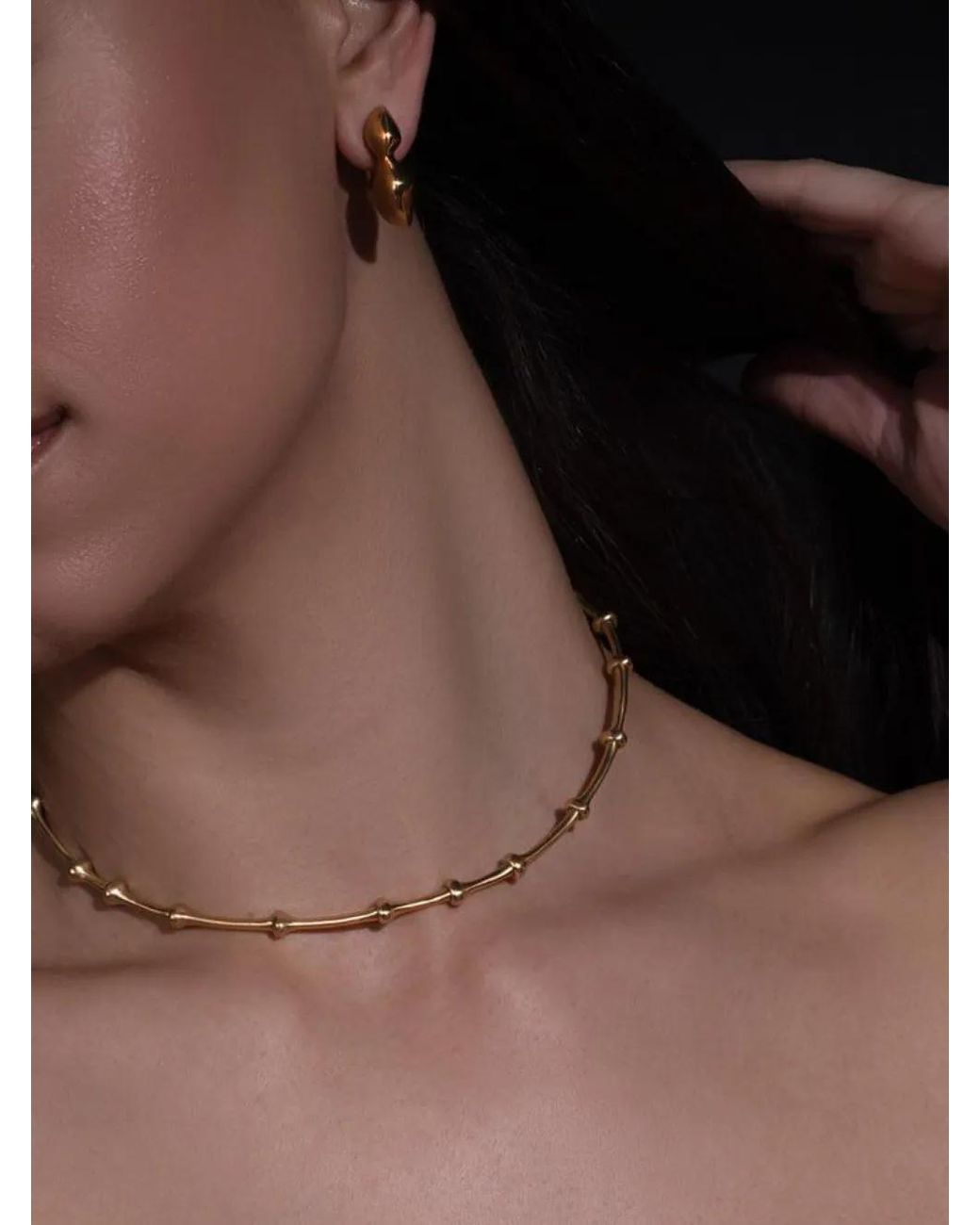 VRAM Metallic Polished Finish Hoop Earrings