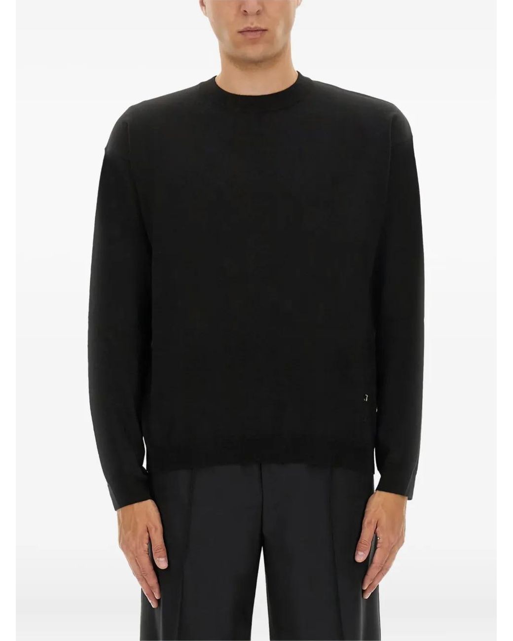 Moschino Black Logo-Embroidered Sweater for men