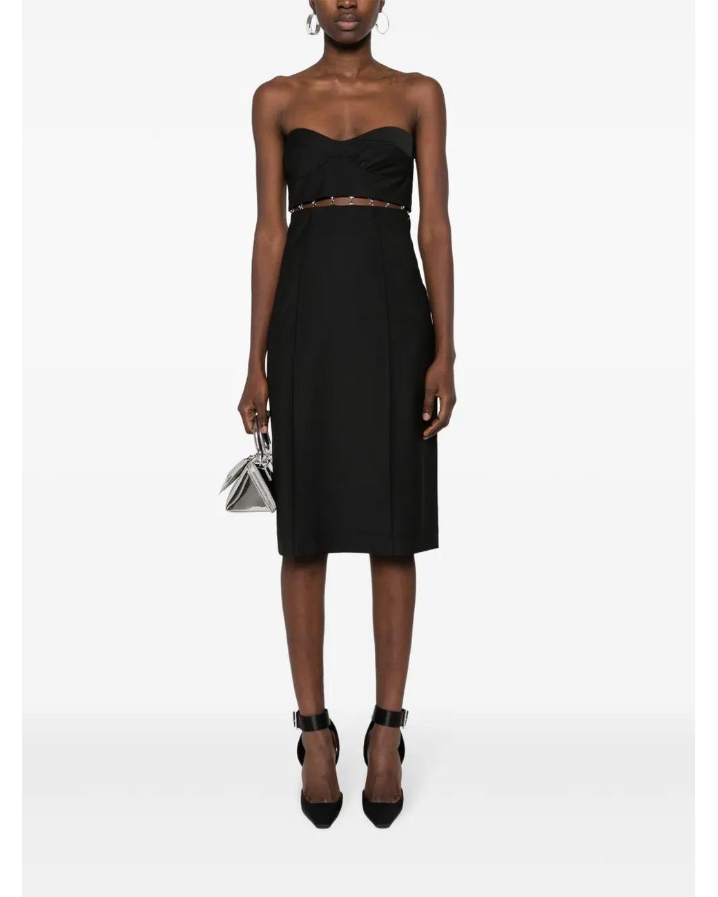 Anna October Black Bustier-Style Twill Set