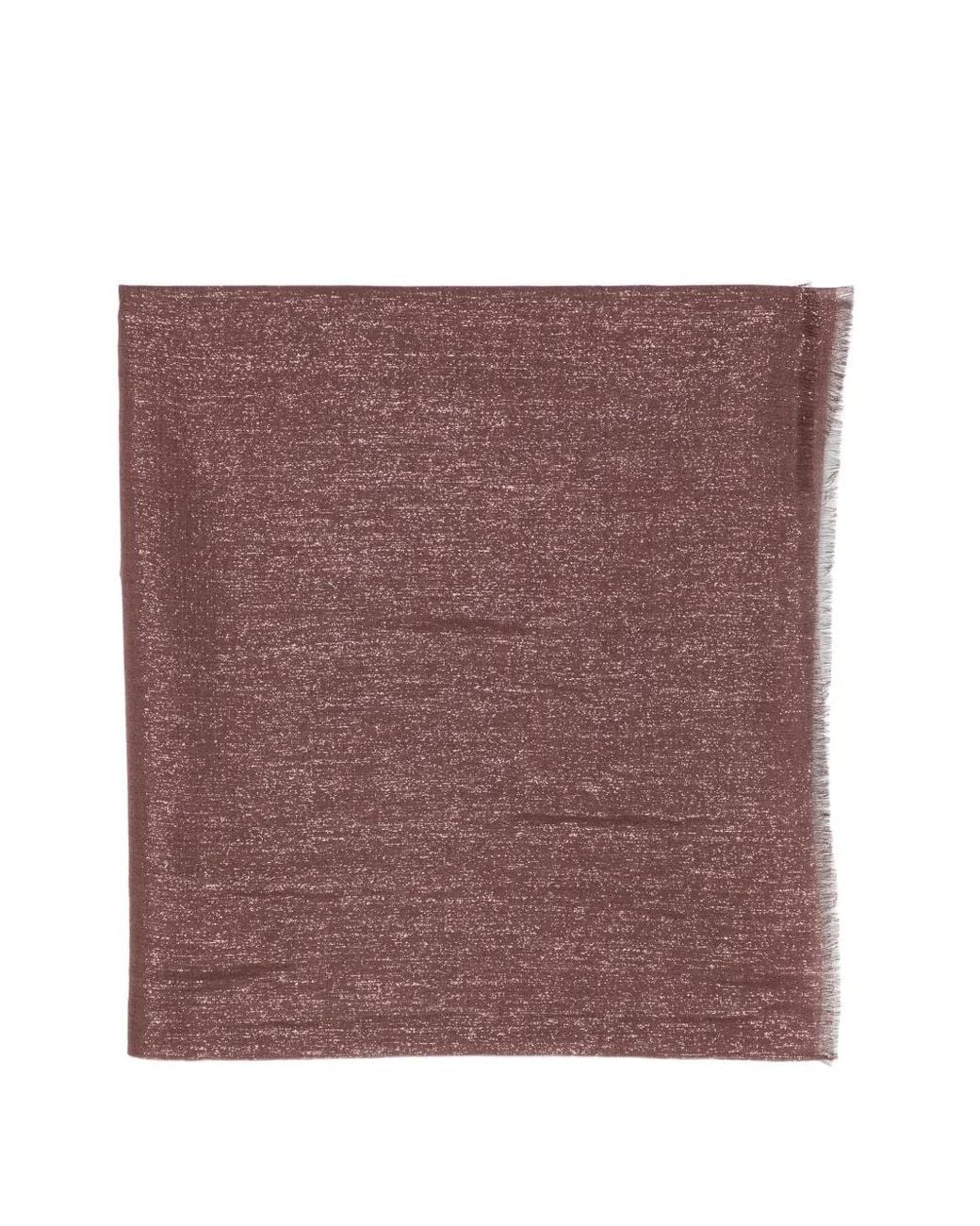 Brunello Cucinelli Purple Shimmer-Effect Frayed Scarf