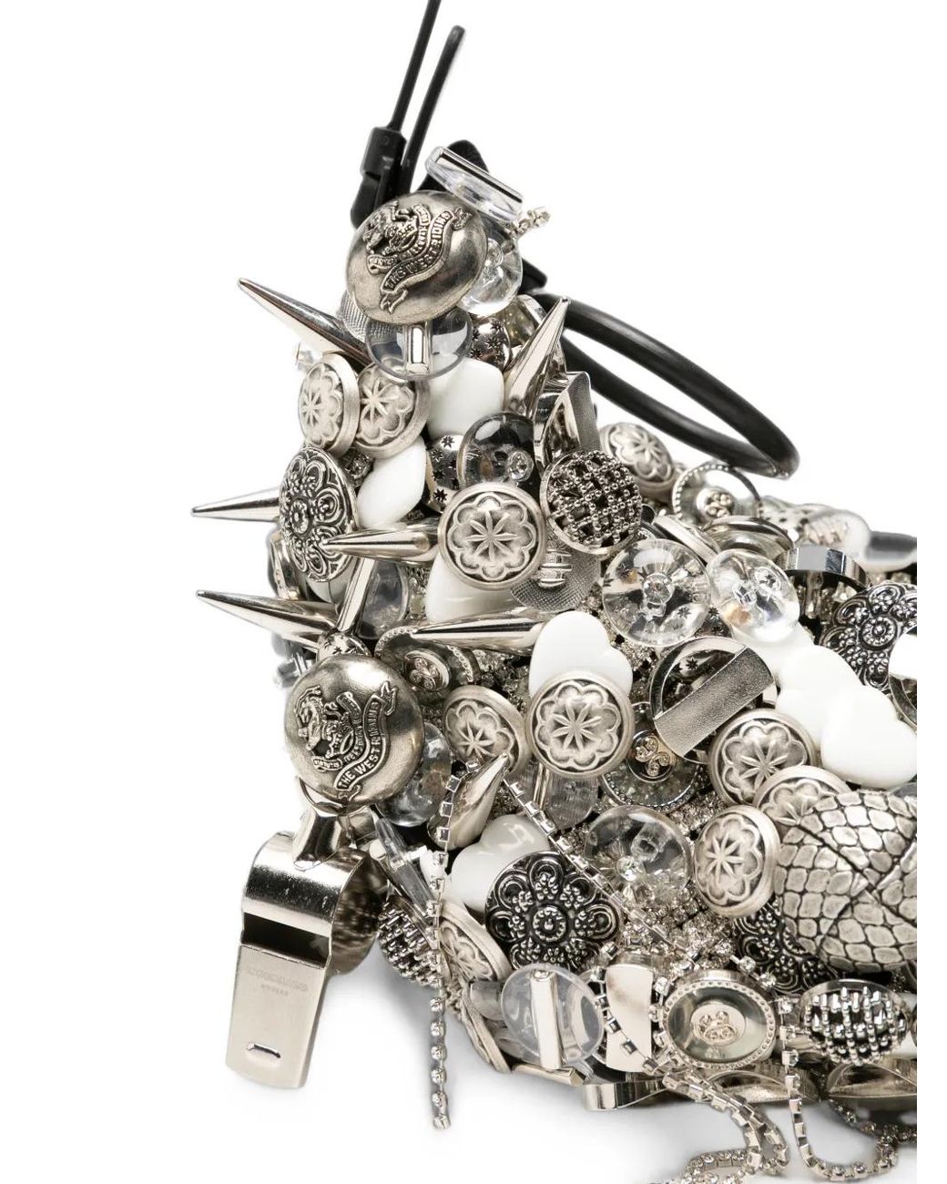 Innerraum White Embellished Spike-Detail Shoulder Bag for men