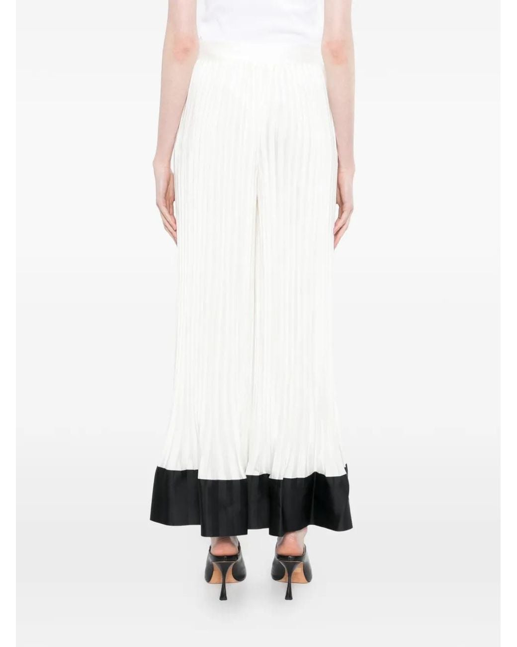 Karl Lagerfeld White Pantalon Ample À Design Plissé