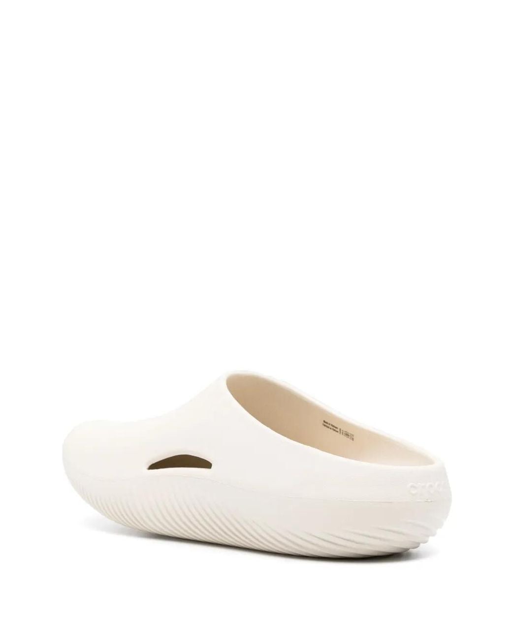 CROCSTM White Logo-Embossed Round-Toe Slides