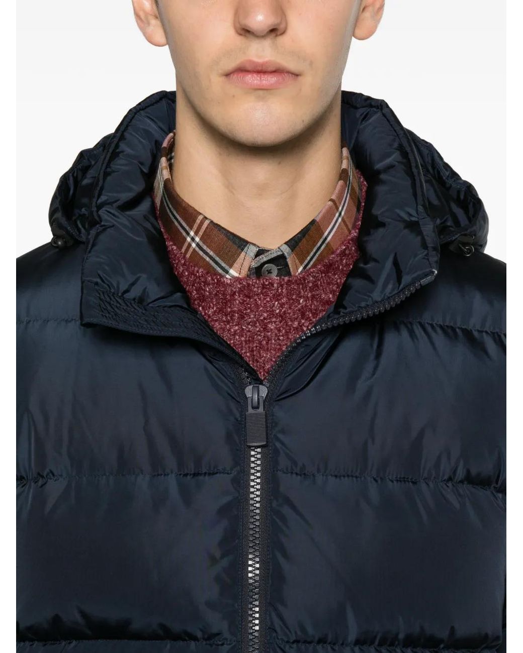 Aspesi Blue Padded Nylon Down Jacket for men