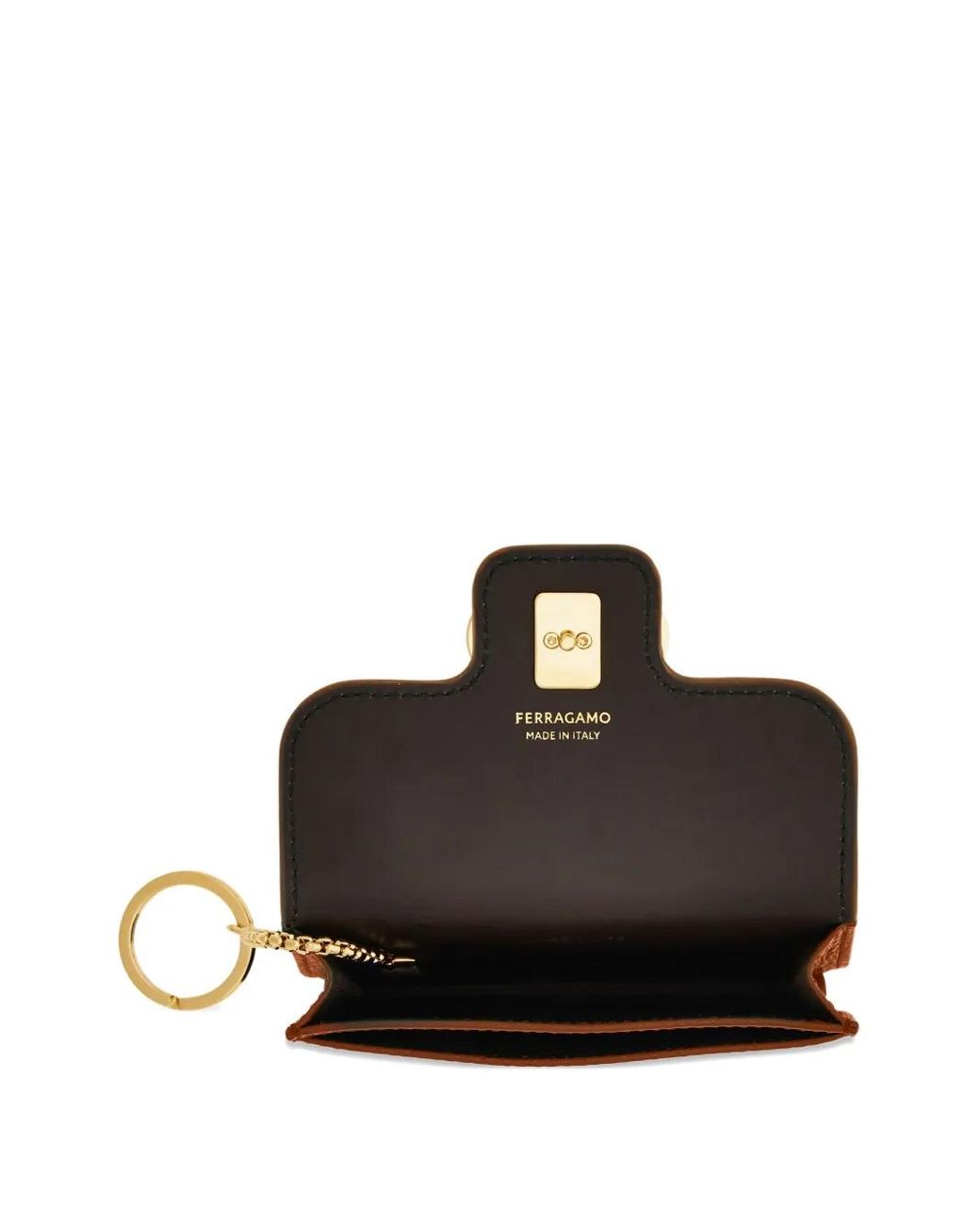 Ferragamo Brown Gancini Key Holder