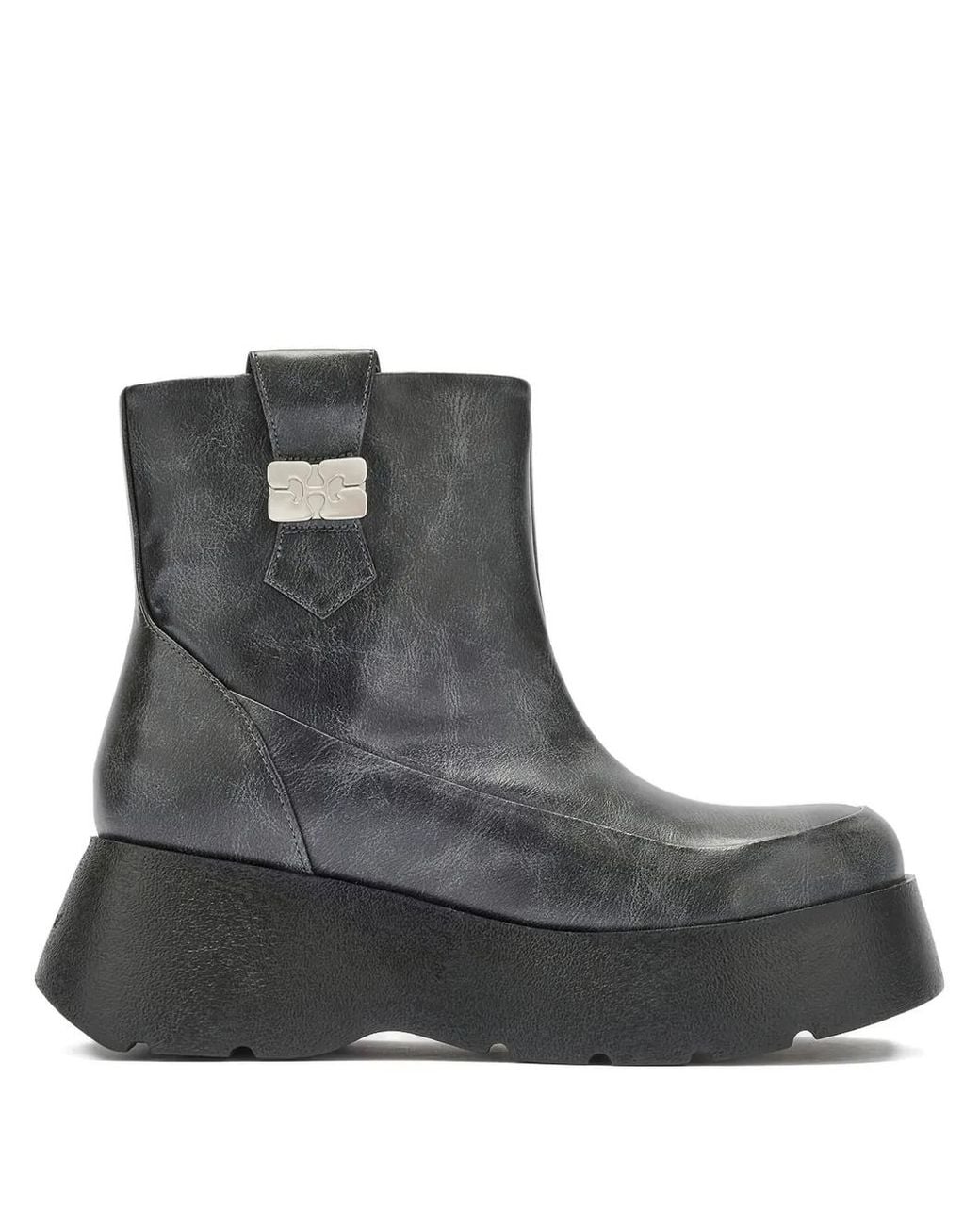 Ganni Blue Kat Low Boots