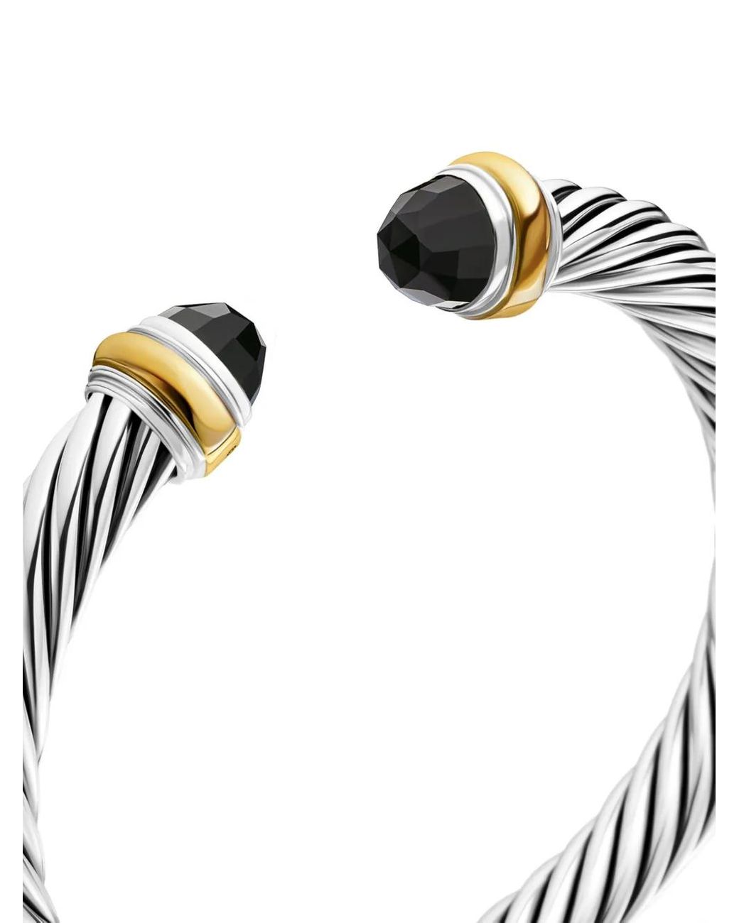 David Yurman White 14Kt And Sterling Classic Cable Bracelet (7Mm)