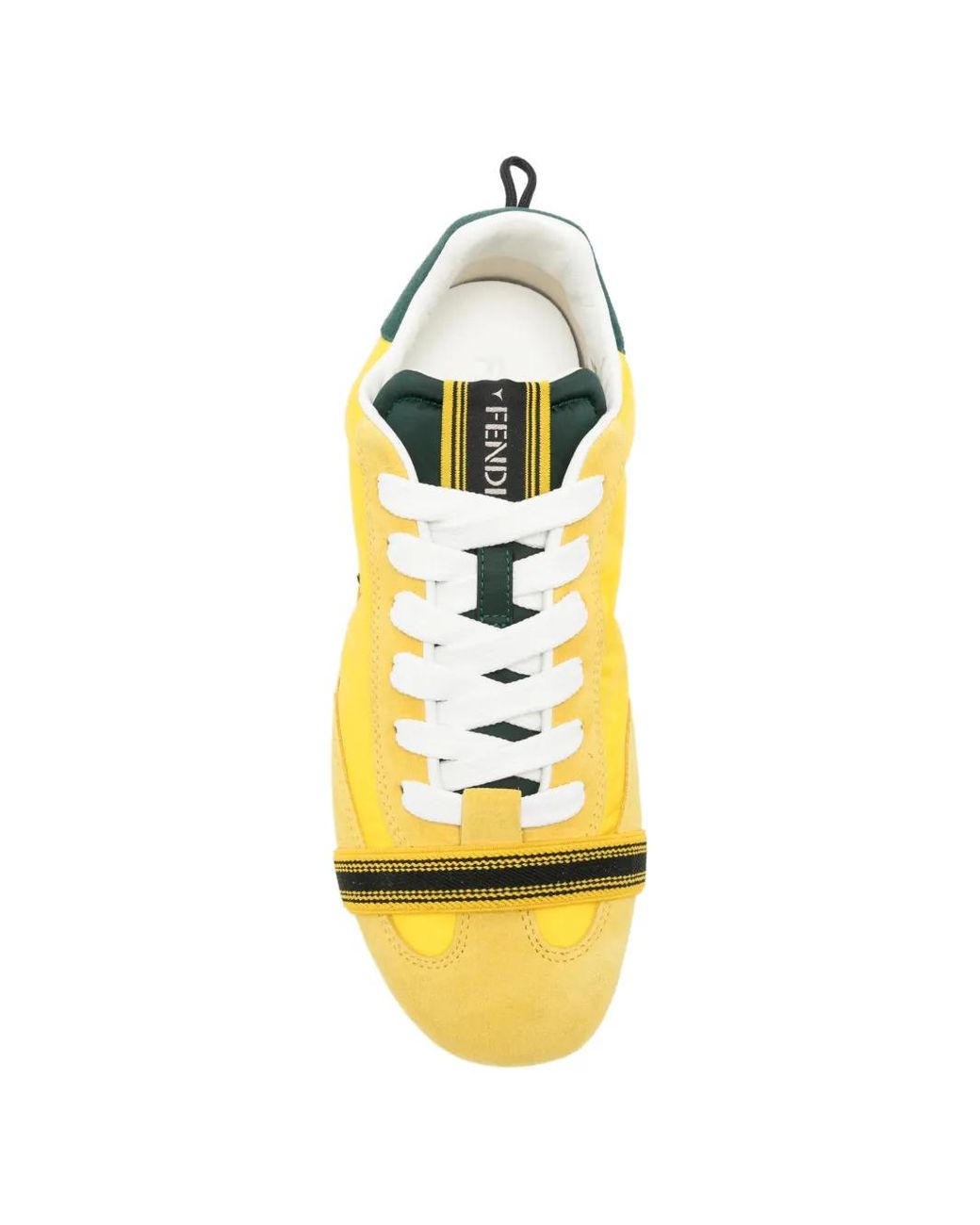 Fendi Yellow Wrap Sneakers Fabric And Suede