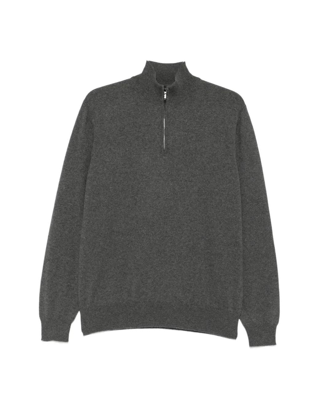 Loro Piana Gray Half-Zip Sweater for men