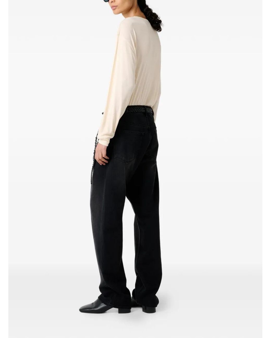 Studio Nicholson Natural Rutas Grandad Collar Top