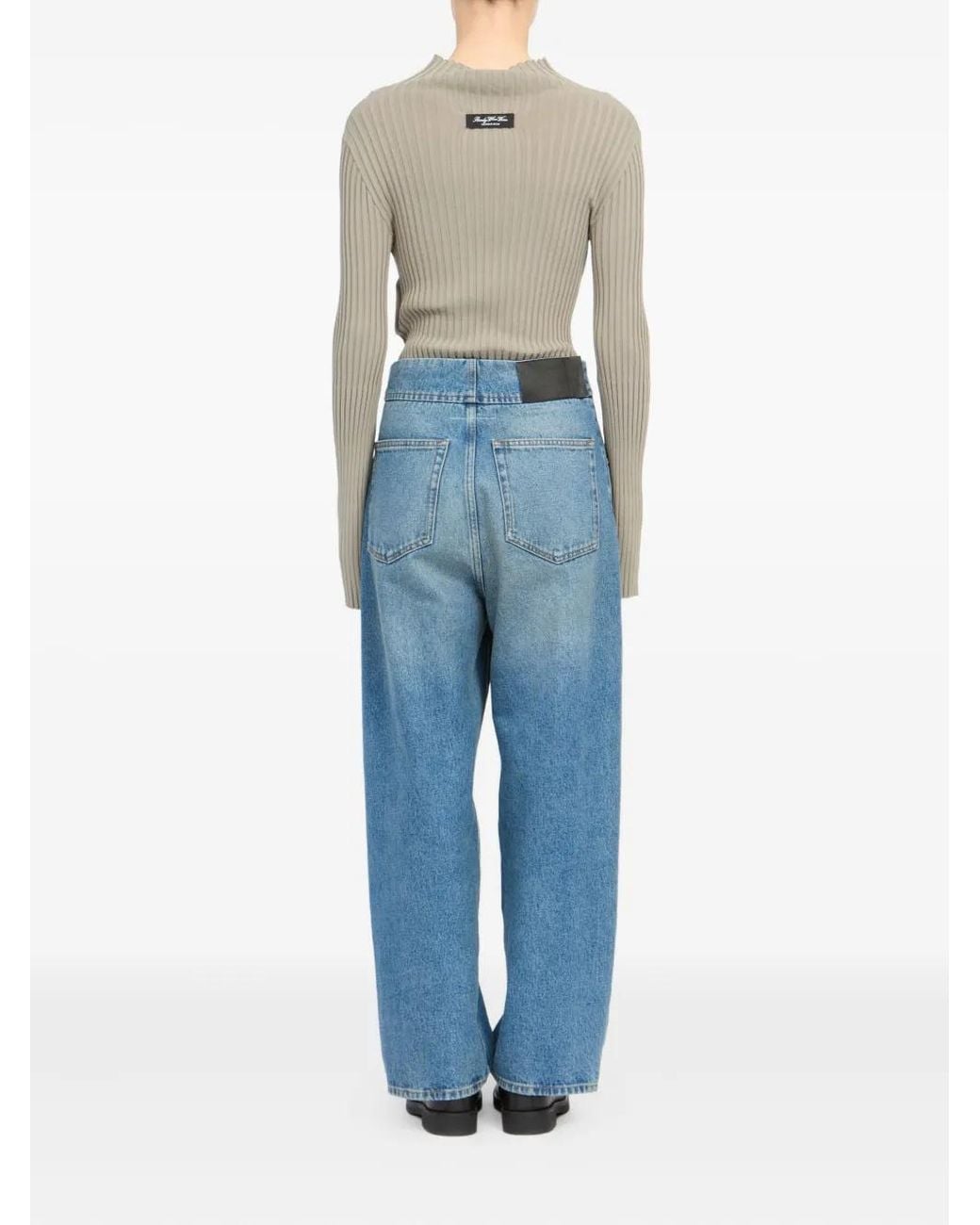 MM6 by Maison Margiela Blue Button Five-Pocket Jeans