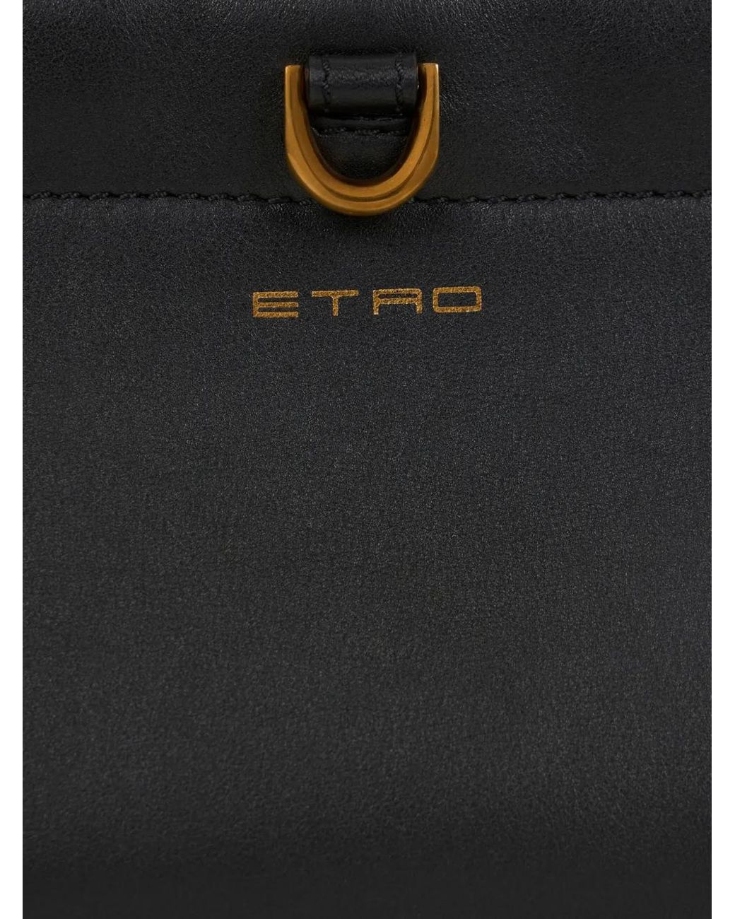 Etro White Mini Leather Clutch Talk With Chain Shoulder Strap