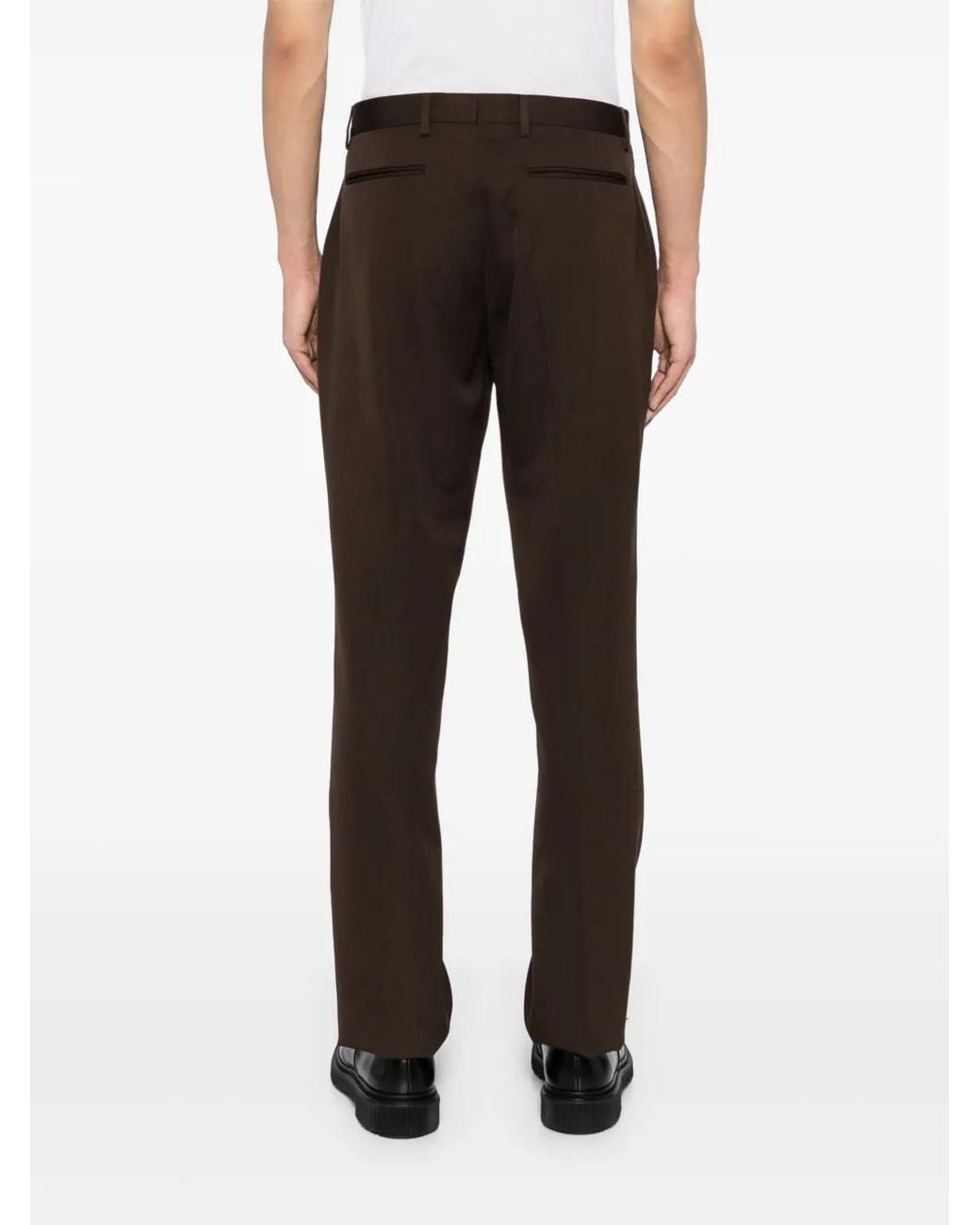 Paul Smith Black Gabardine-Weave Trousers for men