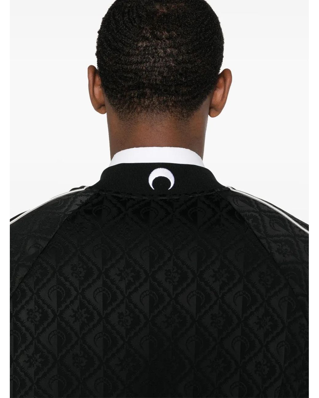 MARINE SERRE Black Jacquard Viscose Bomber Jacket for men