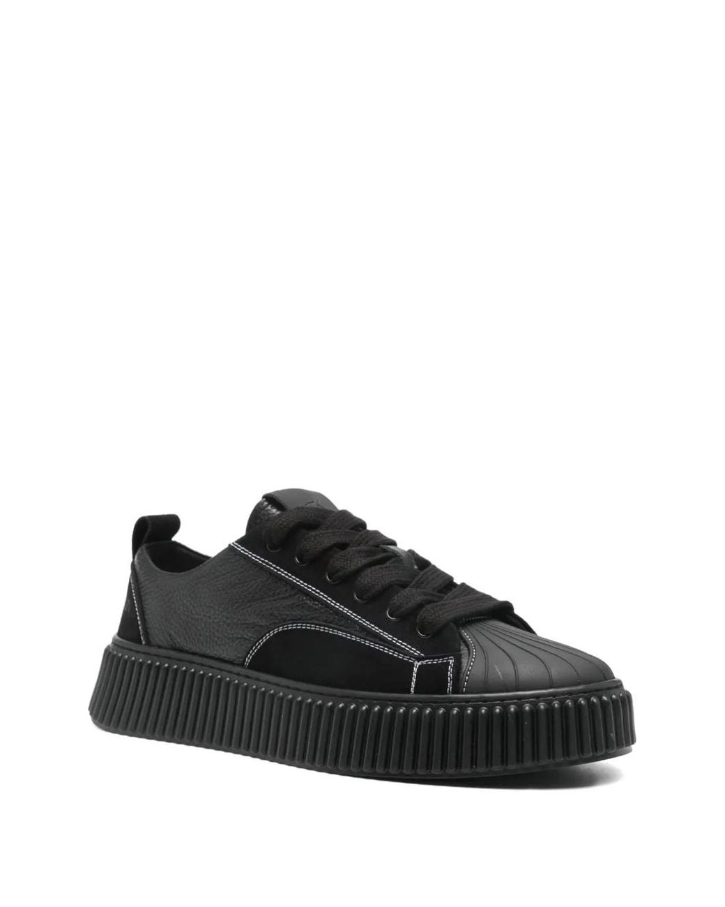 Rhun Black Textured Sole Trainers for men