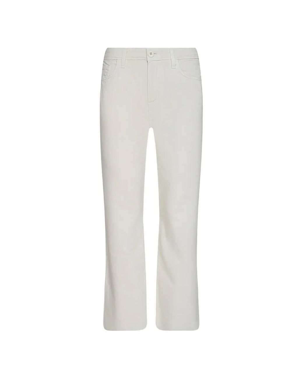 L'Agence White Wanda Cropped Wide-Leg Jeans