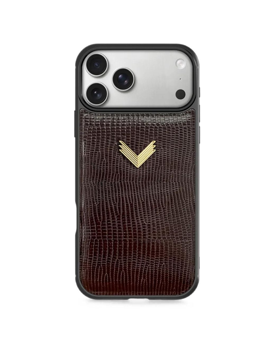 Velante Brown Lizard-Effect Leather Iphone 18 Pro Case