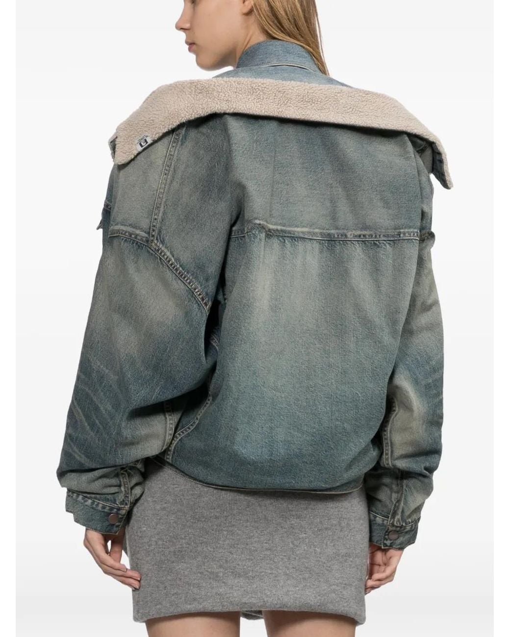 Maison Mihara Yasuhiro Blue Shifted Layered Denim Jacket