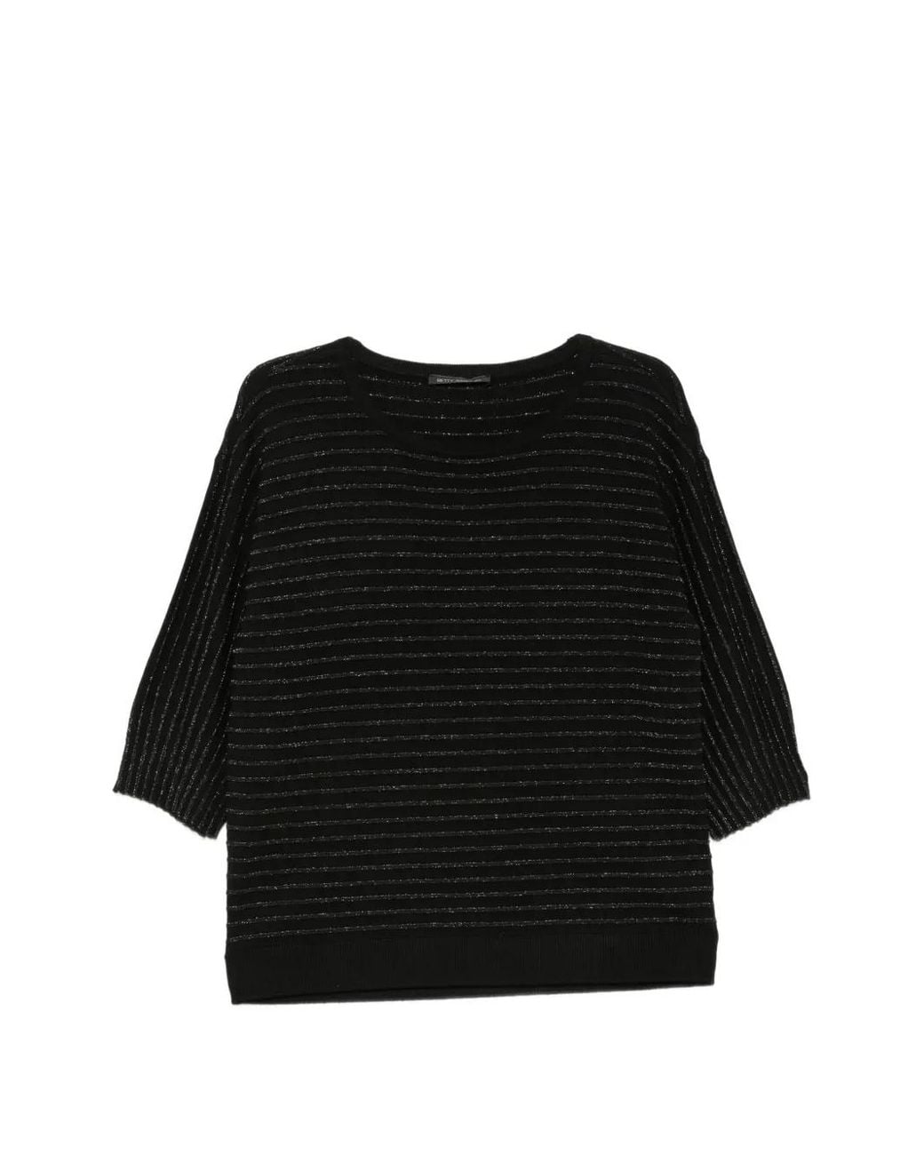 Betty Barclay Black Metallic-Stripe Sweater
