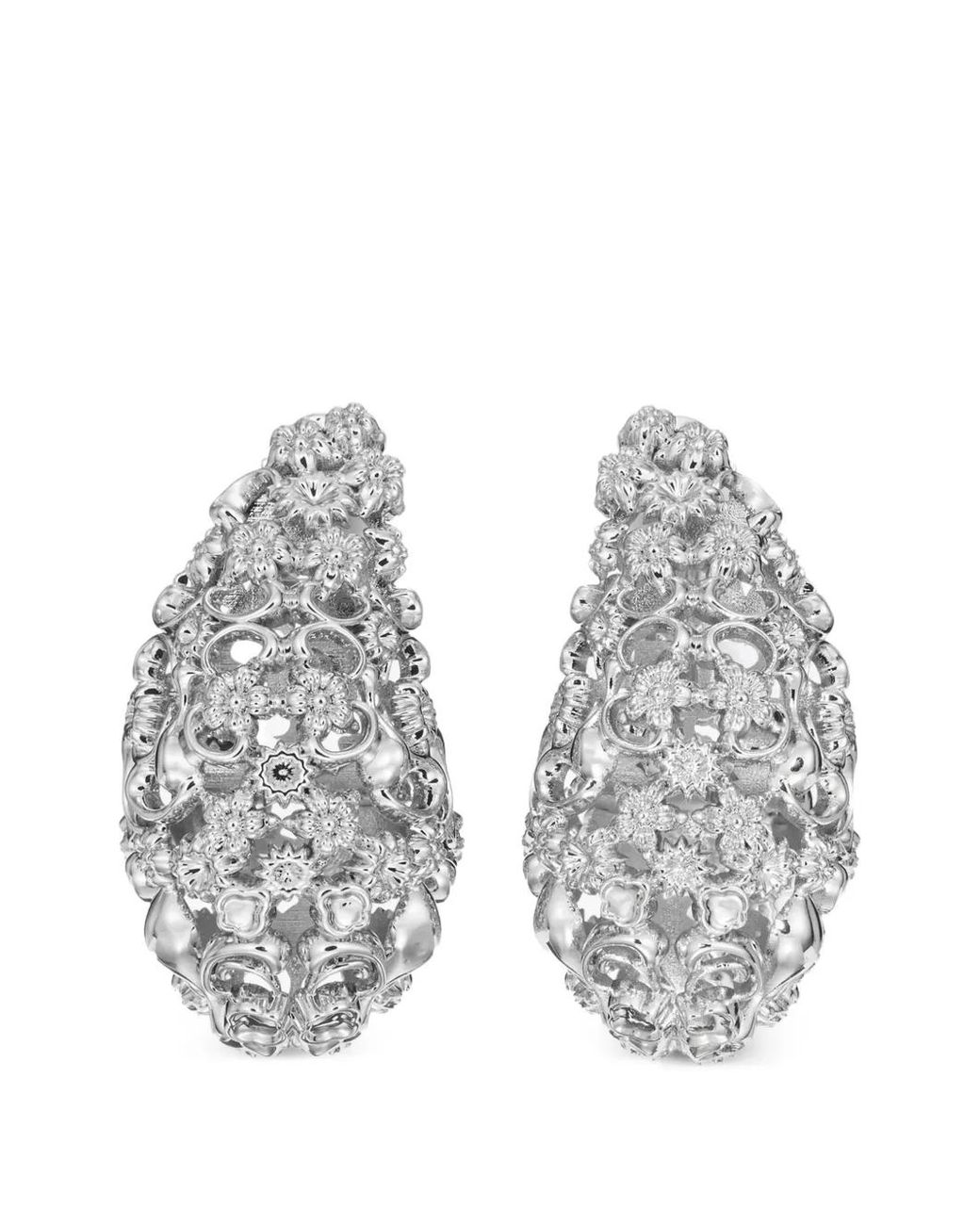 Tory Burch White Filigree Pierced Earrings