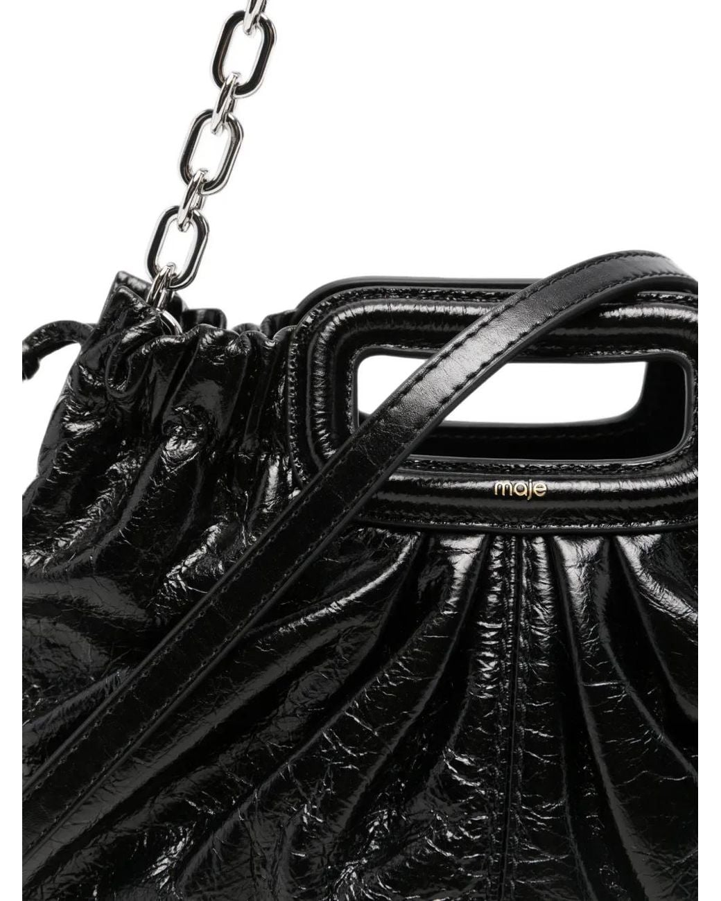 Maje Black Sac Porté Épaule À Fronces