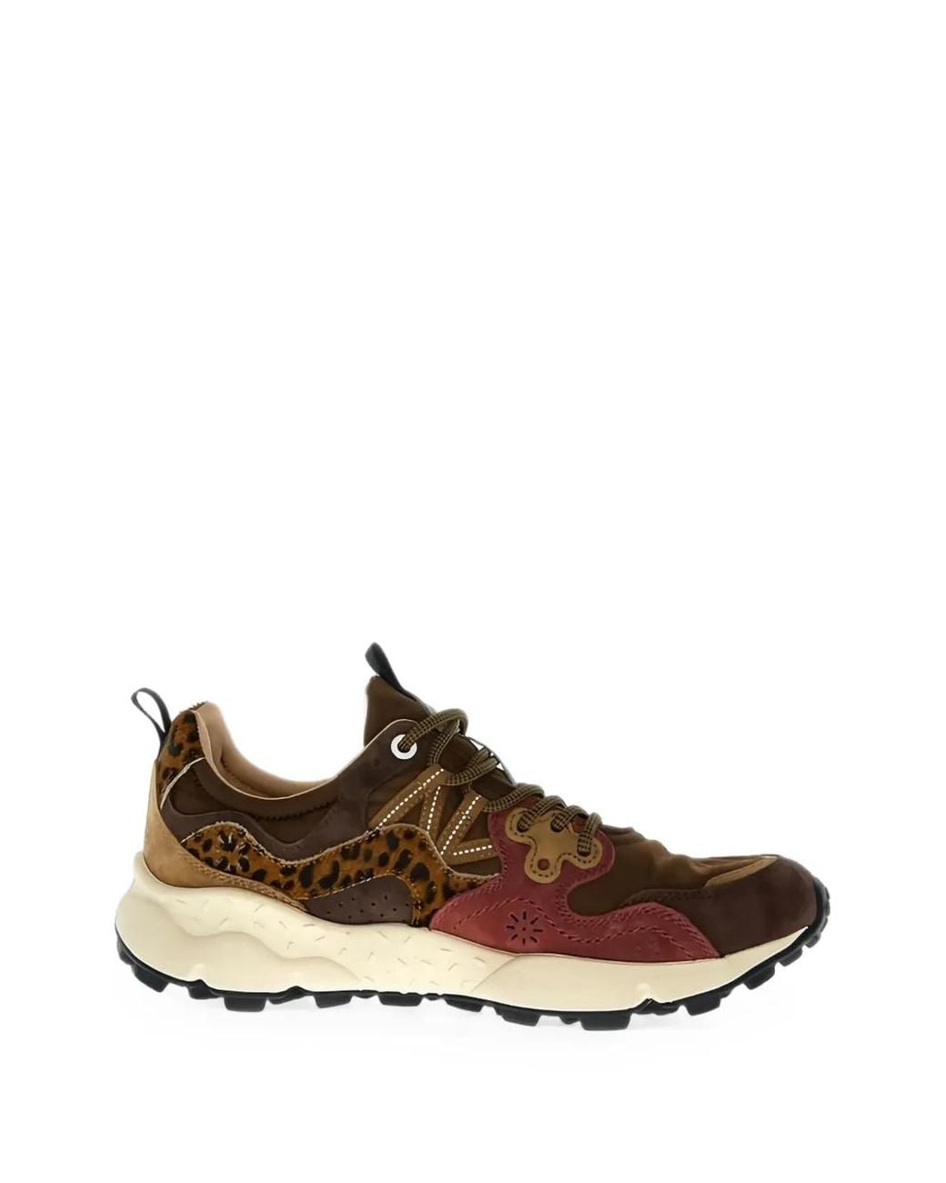 Flower Mountain Brown Yamano 3 Leopard-Print Sneakers