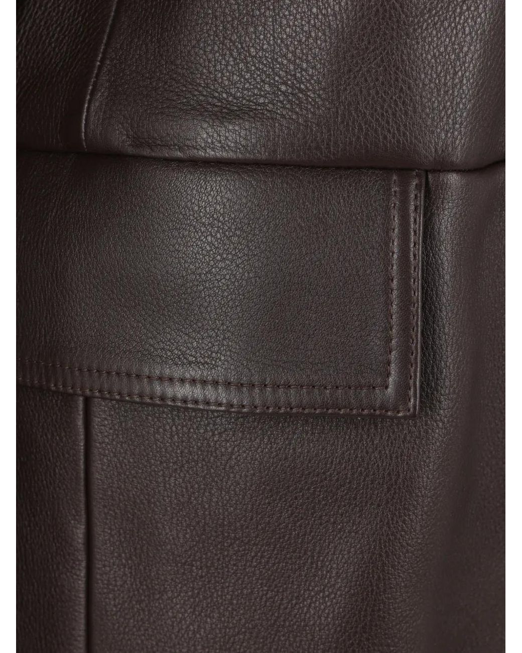 Totême Black Button-Up Leather Coat