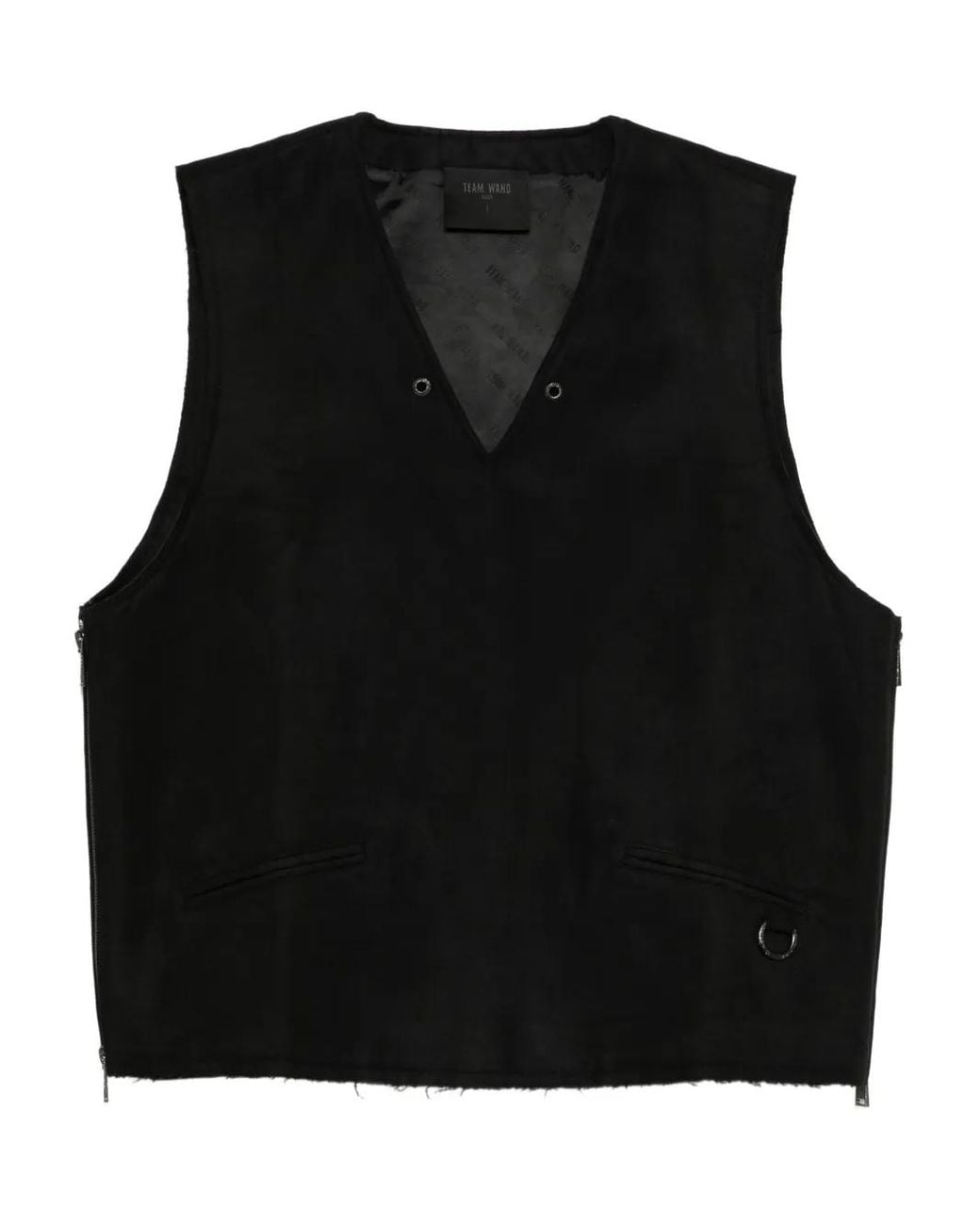 TEAM WANG design Black Pullunder Mit V-Ausschnitt
