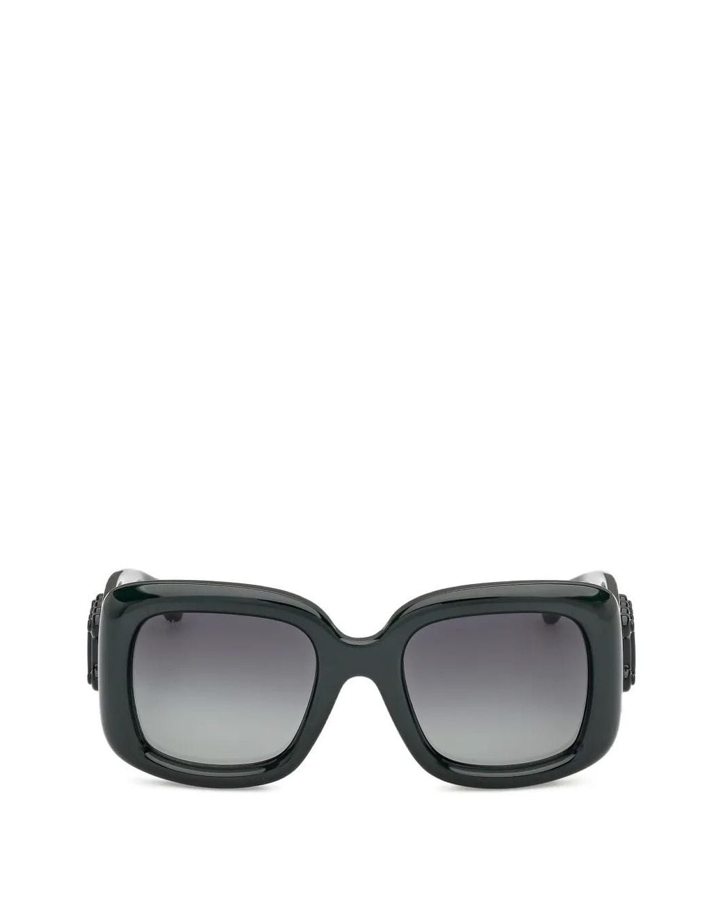 Max Mara Eyewear Gray Logo-Plaque Square-Frame Sunglasses