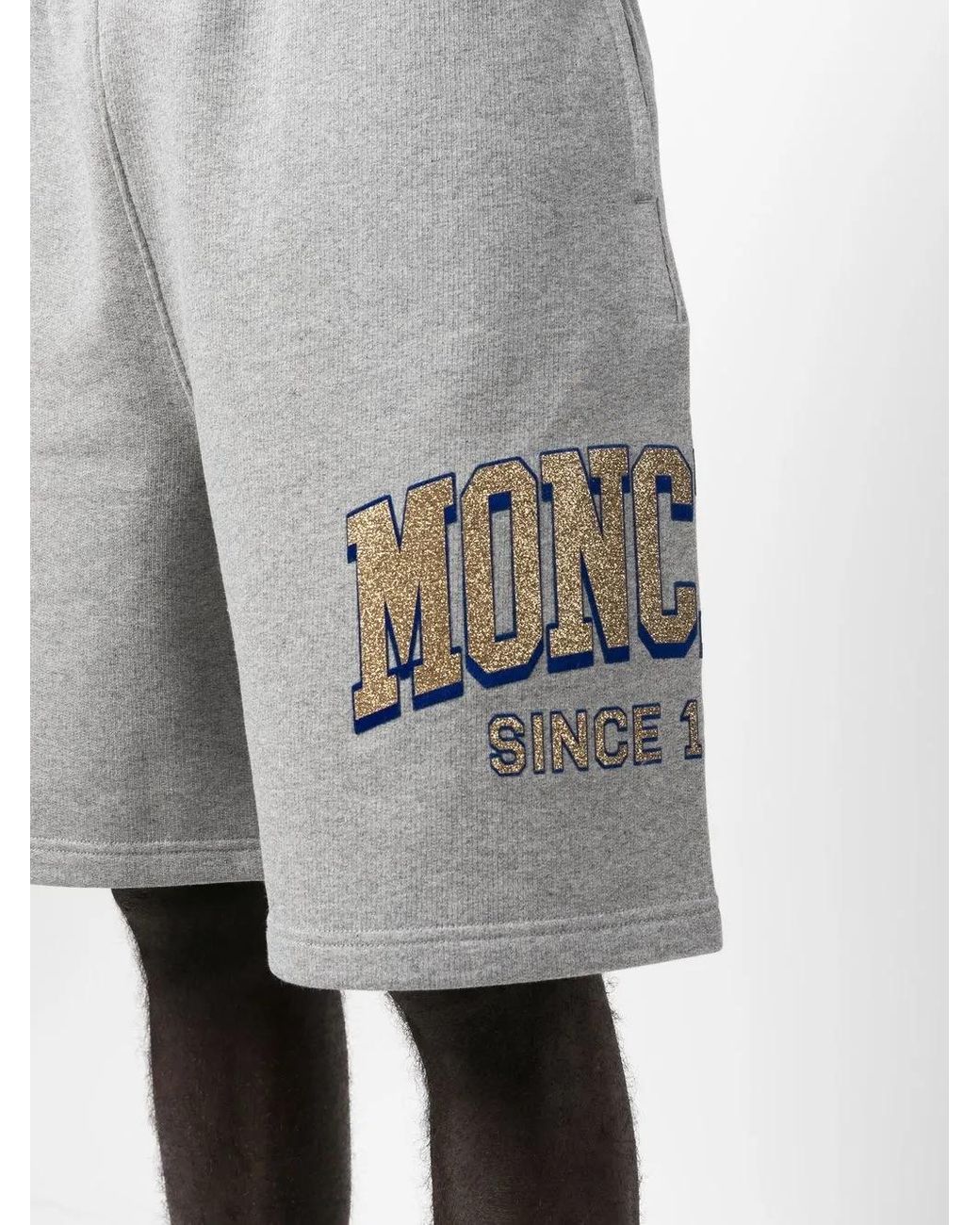 Bermudas Con Logo Estampado Moncler de hombre de color Gray