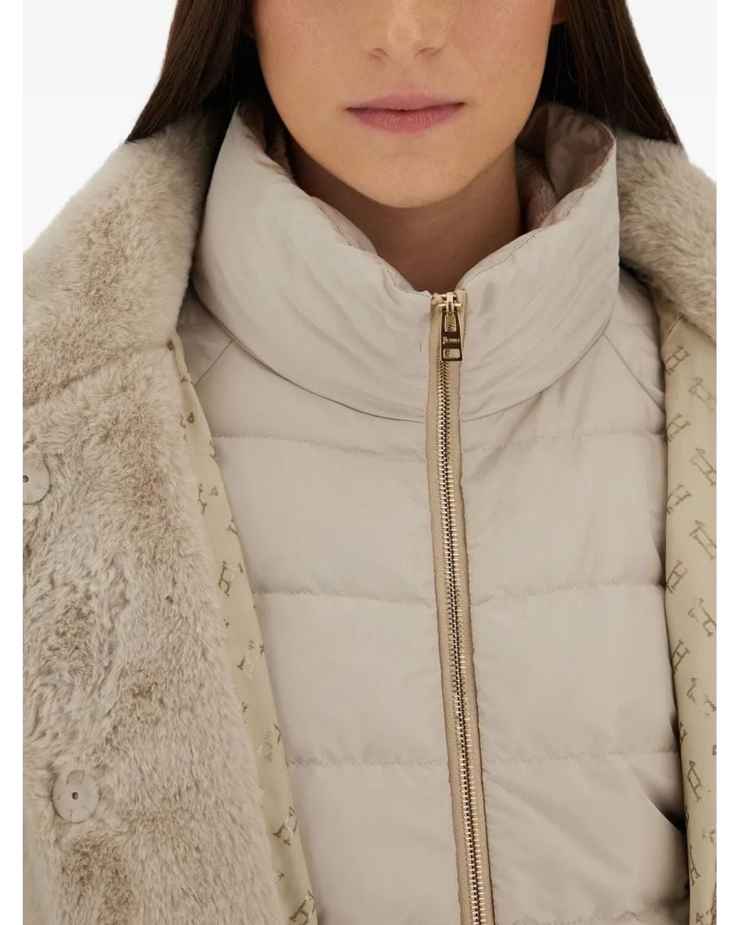 Herno Natural Beaver-Effect Puffer Coat