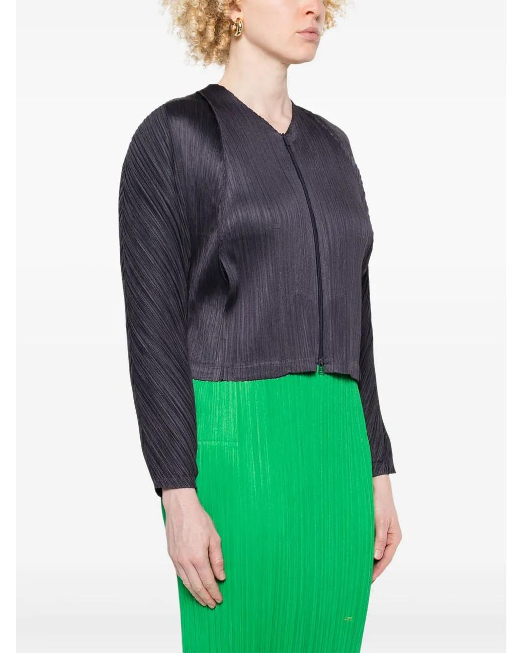 Pleats Please Issey Miyake Blue Lantern Jacket