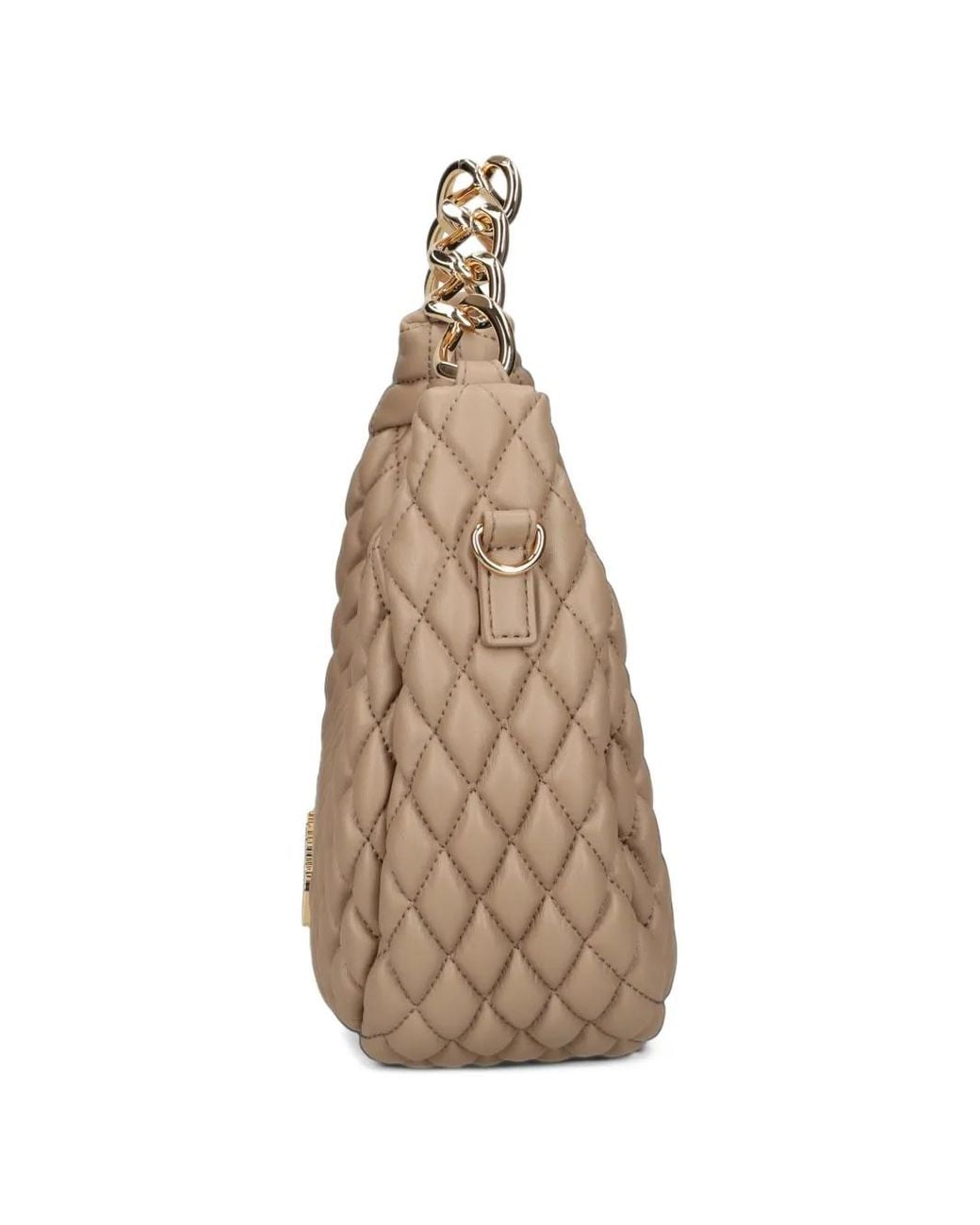 Love Moschino Natural Quilted Chain-Link Shoulder Bag
