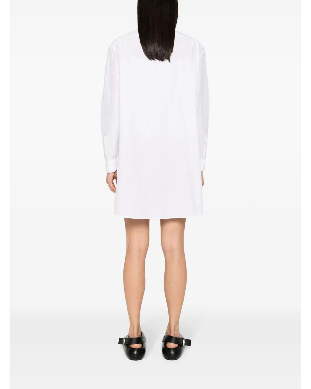Loewe White Cotton And Silk Blend Shirt Dress