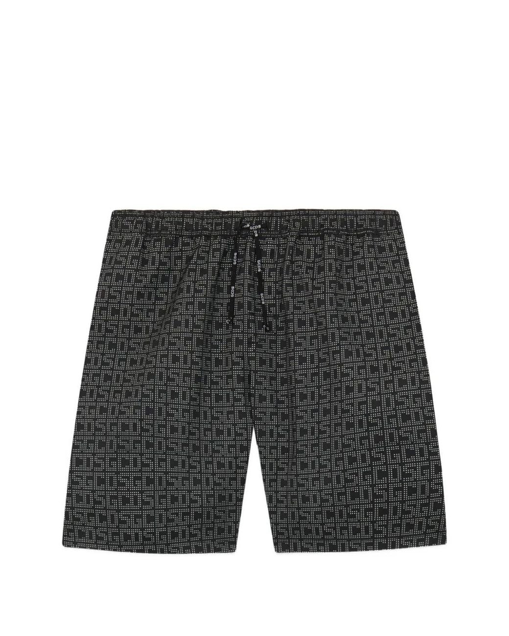 Gcds Black Monogram Swim Shorts for men