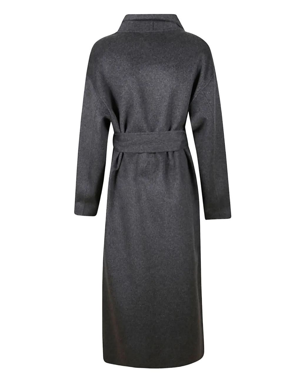 Almada Label Black Belted Wrap Coat
