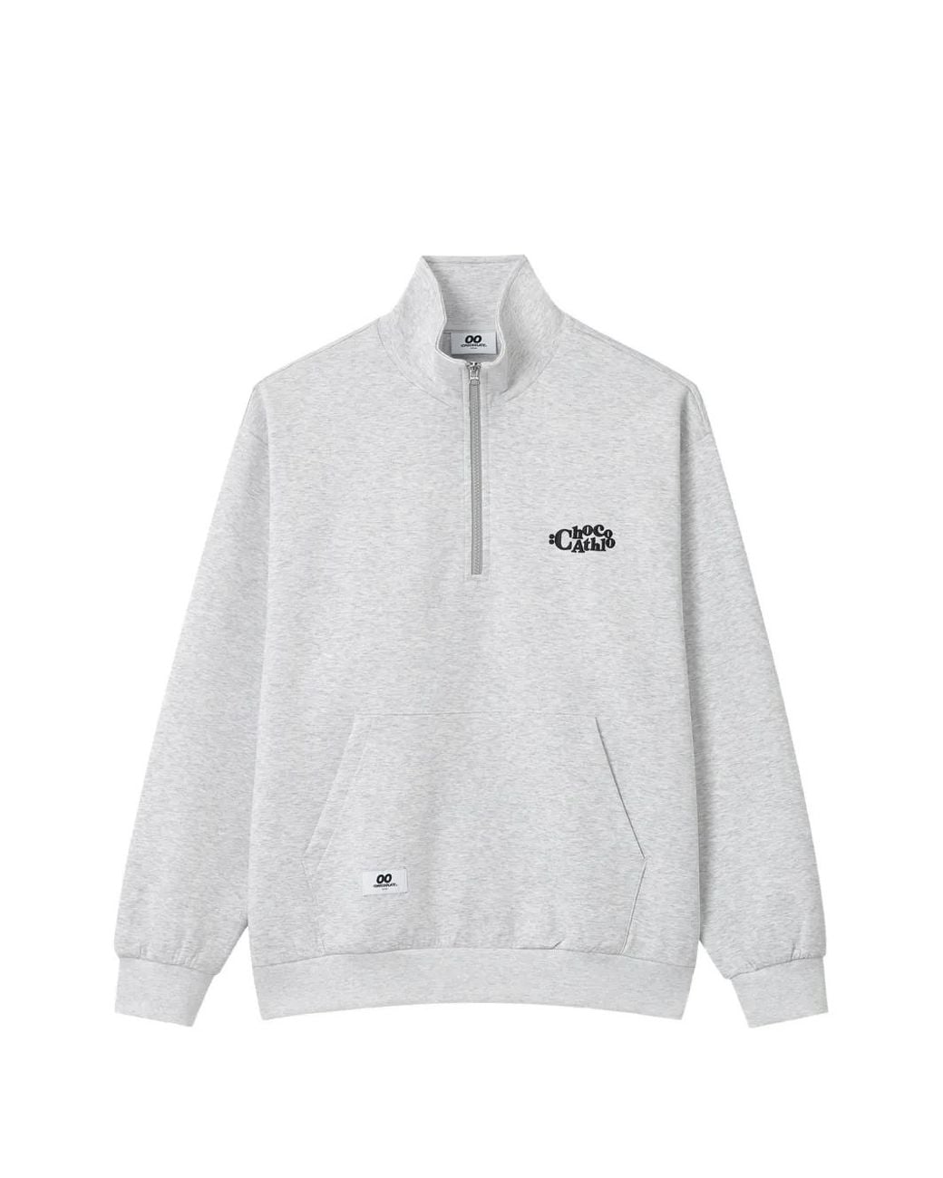 Chocoolate White Quarter-Zip Sweatshirt for men